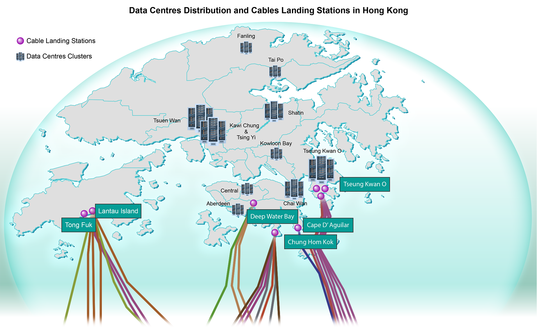 Data Centres Distribution and Cables Landing Stations in Hong Kong